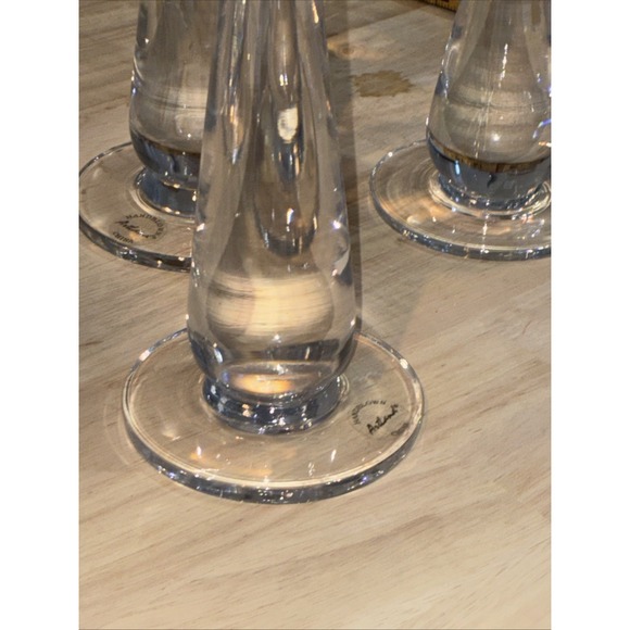 Hand Blown Glass Candleholders Set Of 3 Pillar - Picture 15 of 15